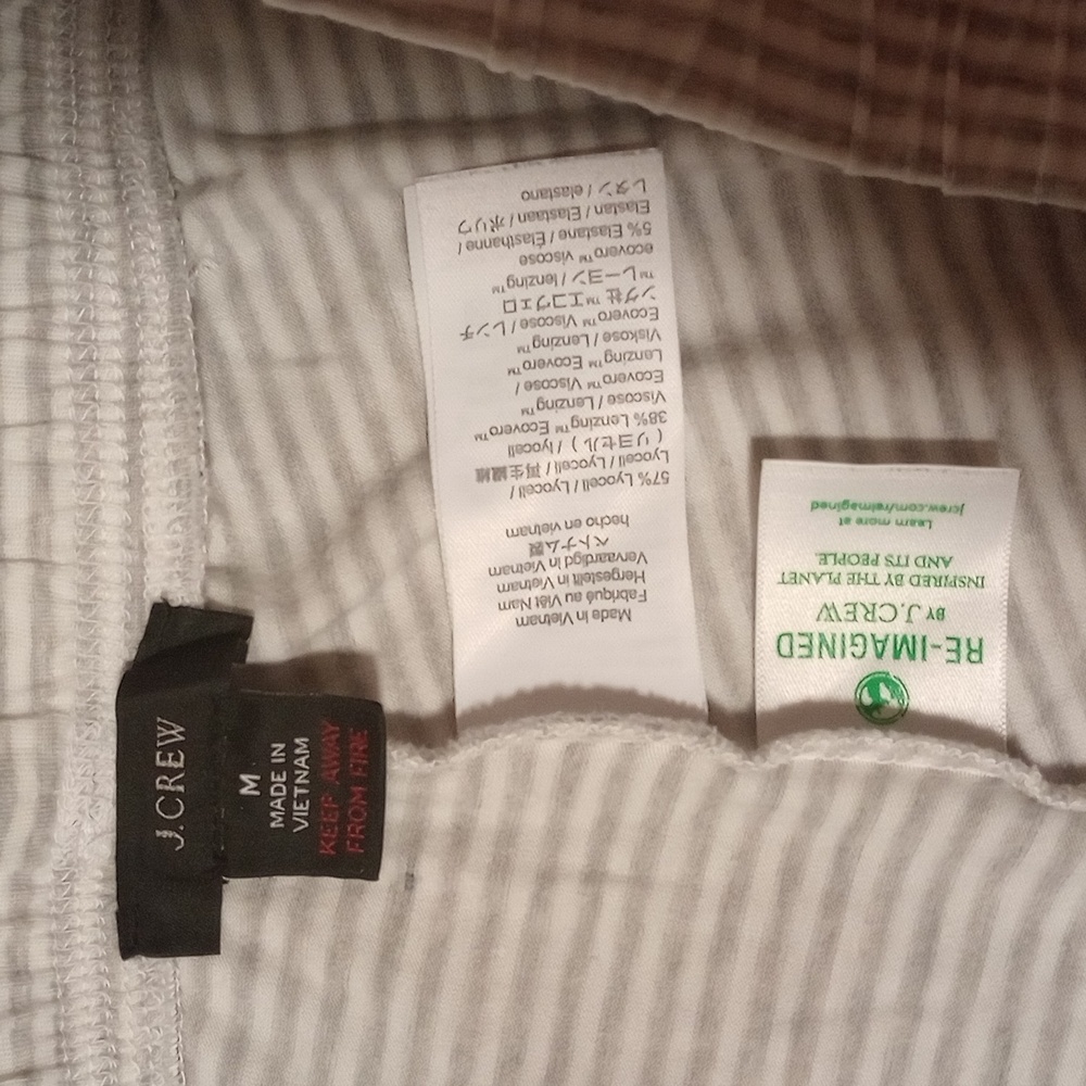 J. Crew Striped White Jogger PJ Pants - M - Picture 2 of 2